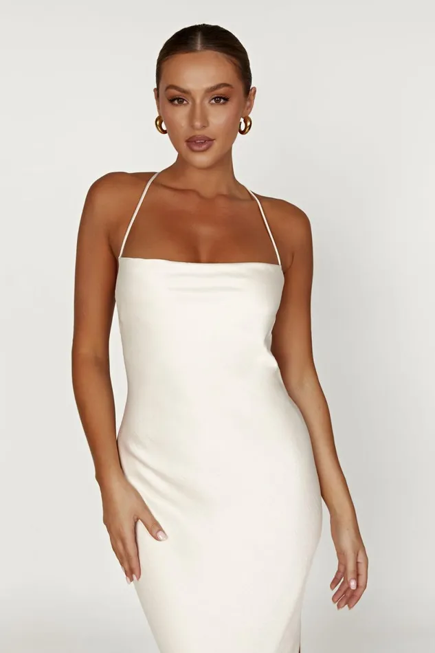 Meshki Maxi Dresses Sydney Straight Neck Slip Maxi Dress 8211 Cream Cream 8211 Women