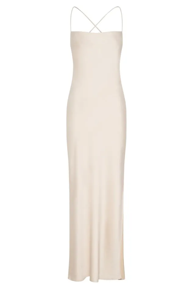 Meshki Maxi Dresses Sydney Straight Neck Slip Maxi Dress 8211 Cream Cream 8211 Women