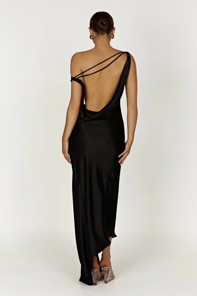 Meshki Maxi Dresses Yvette Slip Maxi Dress With Asymmetrical Hem 8211 Black Black 8211 Women Meshki Maxi Dresses Yvette Slip Maxi Dress With Asymmetrical Hem 8211 Black Black 8211 Women