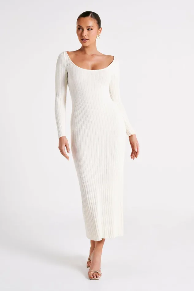Meshki Maxi Dresses Zinnia Knit Maxi Dress With Split 8211 White White 8211 Women