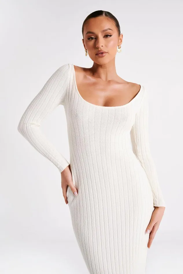Meshki Maxi Dresses Zinnia Knit Maxi Dress With Split 8211 White White 8211 Women