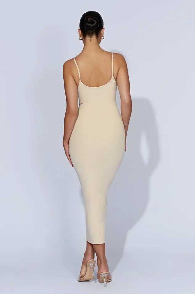 Meshki Midi Dresses Alexis Ribbed Cami Midi Dress 8211 Cream Cream 8211 Women
