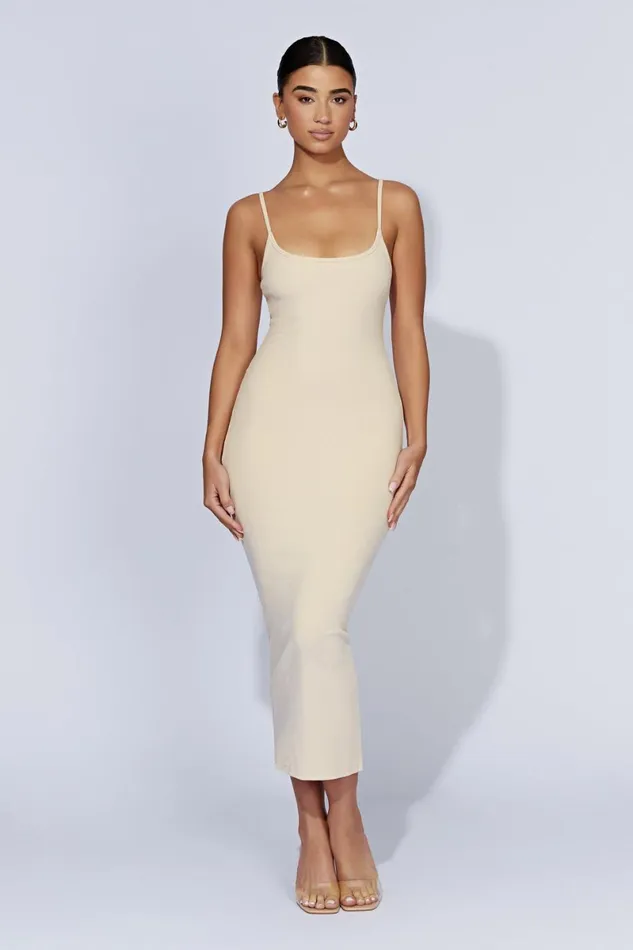 Meshki Midi Dresses Alexis Ribbed Cami Midi Dress 8211 Cream Cream 8211 Women