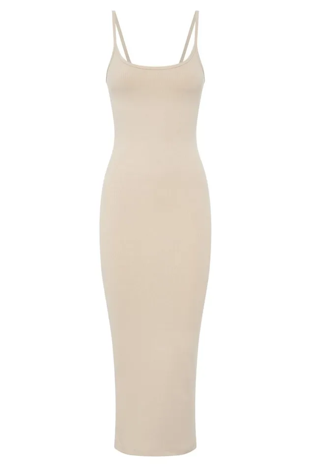 Meshki Midi Dresses Alexis Ribbed Cami Midi Dress 8211 Cream Cream 8211 Women