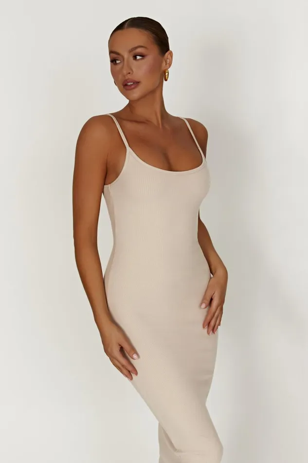 Meshki Midi Dresses Alexis Ribbed Cami Midi Dress 8211 Cream Cream 8211 Women