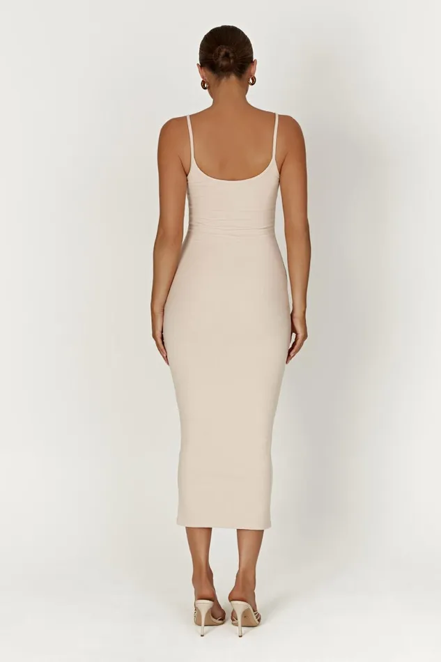 Meshki Midi Dresses Alexis Ribbed Cami Midi Dress 8211 Cream Cream 8211 Women