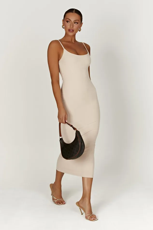 Meshki Midi Dresses Alexis Ribbed Cami Midi Dress 8211 Cream Cream 8211 Women