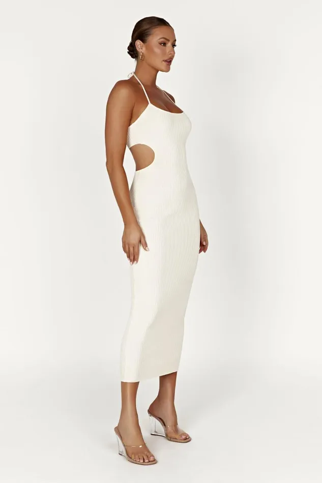 Meshki Midi Dresses Morgan Halter Knit Midi Dress 8211 Cream Cream 8211 Women Meshki Midi Dresses Morgan Halter Knit Midi Dress 8211 Cream Cream 8211 Women