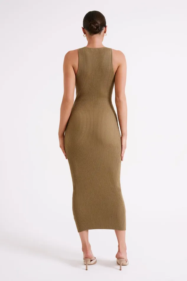 Meshki Midi Dresses Sienna Knit Midi Dress 8211 Olive Olive 8211 Women