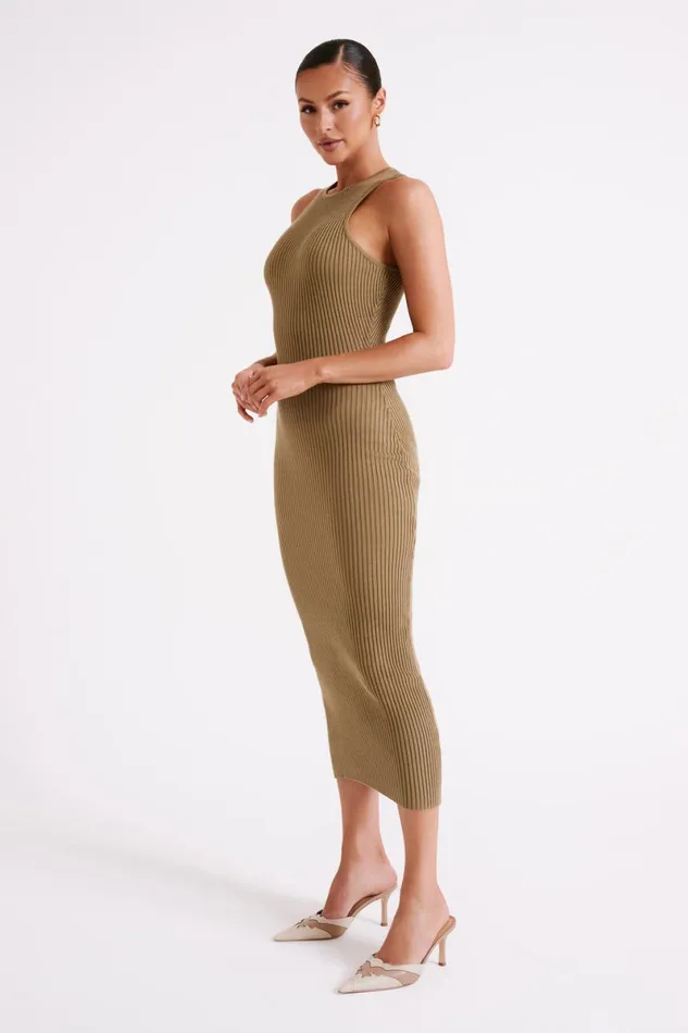 Meshki Midi Dresses Sienna Knit Midi Dress 8211 Olive Olive 8211 Women