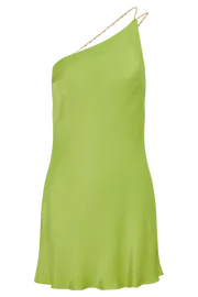 Meshki Mini Dresses Berina One Shoulder Mini Dress With Pearl Trim 8211 Parakeet Green Parakeetgreen 8211 Women
