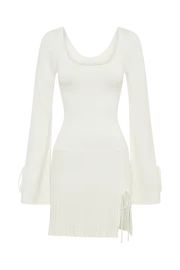 Meshki Mini Dresses Britney Long Sleeve Knit Mini Dress 8211 White White 8211 Women