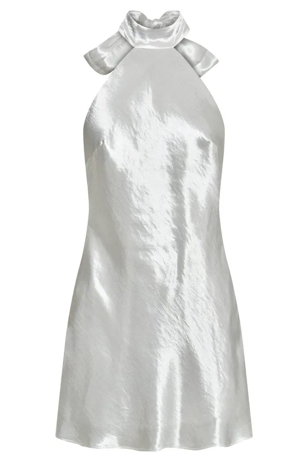 Meshki Mini Dresses Cartia Bow Halter Mini Dress 8211 White White 8211 Women