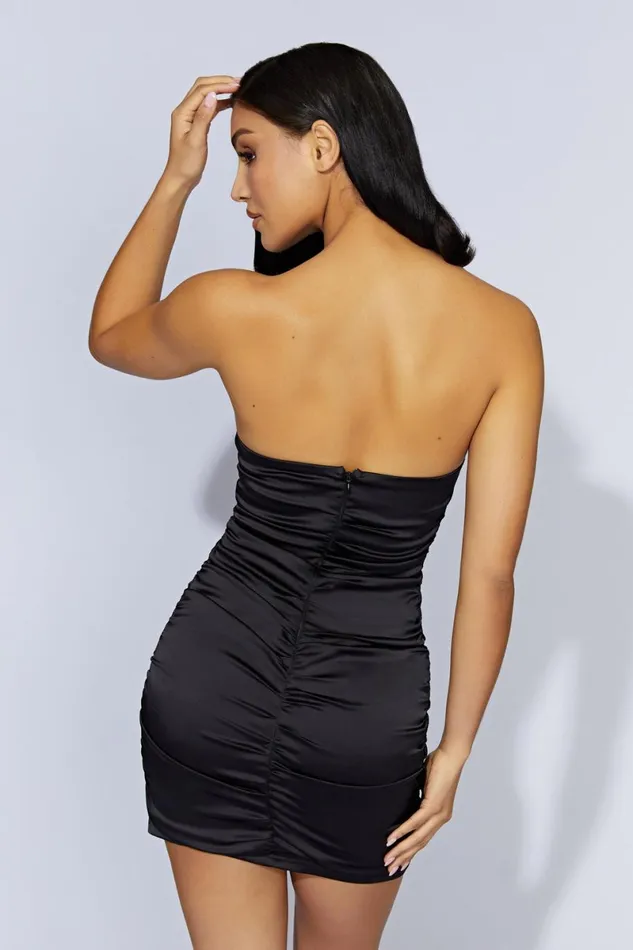 Meshki Mini Dresses Corinne Ruched Mini Dress 8211 Black Black 8211 Women Meshki Mini Dresses Corinne Ruched Mini Dress 8211 Black Black 8211 Women