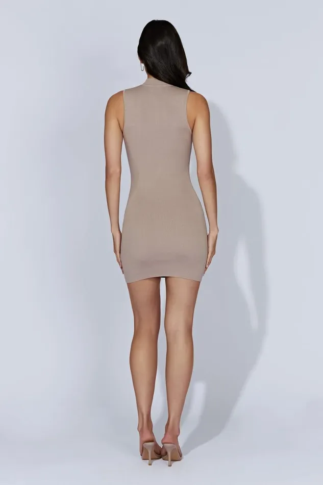 Meshki Mini Dresses Delia Sleeveless Knit Mini Dress 8211 Taupe Taupe 8211 Women Meshki Mini Dresses Delia Sleeveless Knit Mini Dress 8211 Taupe Taupe 8211 Women