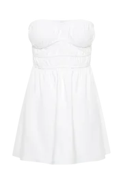 Meshki Mini Dresses Eloise Strapless Linen Mini Dress 8211 White White 8211 Women