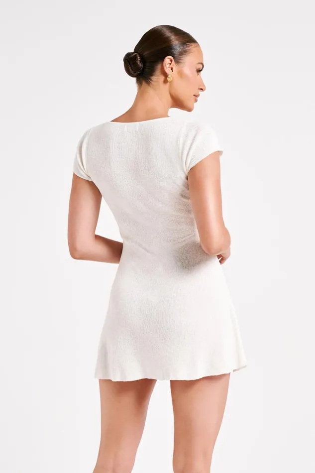 Meshki Mini Dresses Paula Buttoned Knit Mini Dress 8211 White White 8211 Women Meshki Mini Dresses Paula Buttoned Knit Mini Dress 8211 White White 8211 Women