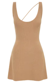 Meshki Mini Dresses Pauline Open Back Knit Mini Dress 8211 Taupe Taupe 8211 Women