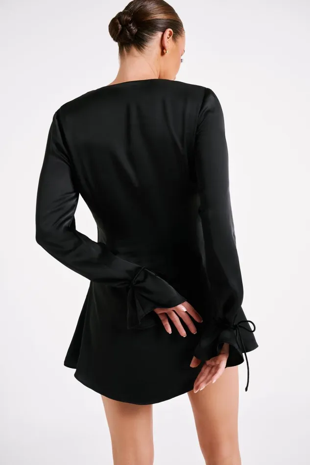 Meshki Mini Dresses Rosario Long Sleeve Mini Dress 8211 Black Black 8211 Women