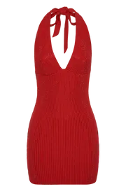 Meshki Mini Dresses Seina Diamante Halter Mini Dress 8211 Vermilion Red Vermilionred 8211 Women