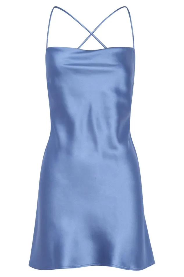 Meshki Mini Dresses Sydney Mini Satin Dress 8211 Powder Blue Powderblue 8211 Women