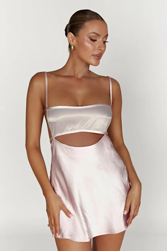 Meshki Mini Dresses Veda Two Tone Mini Dress 8211 Blush Pink Blushpink 8211 Women