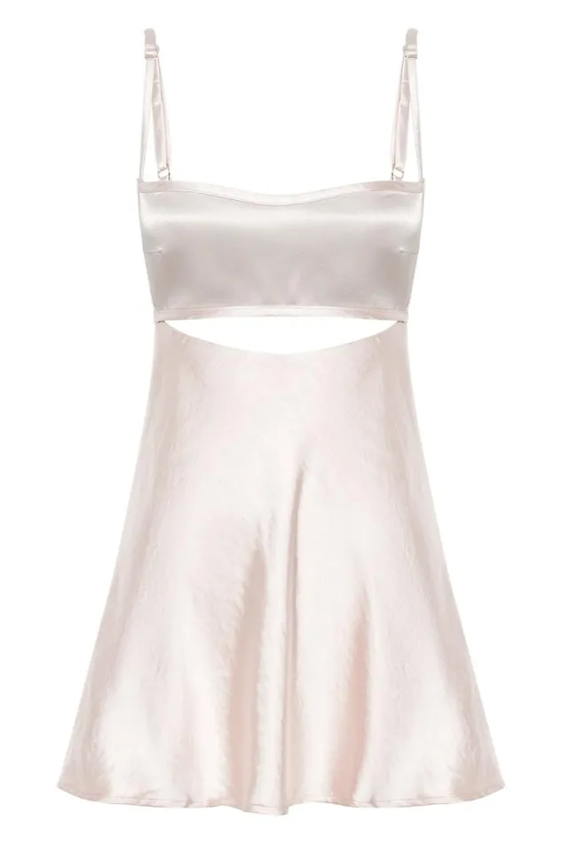 Meshki Mini Dresses Veda Two Tone Mini Dress 8211 Blush Pink Blushpink 8211 Women