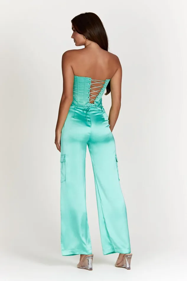 Meshki Pants Amaya Satin Cargo Pant 8211 Mint Mint 8211 Women Meshki Pants Amaya Satin Cargo Pant 8211 Mint Mint 8211 Women