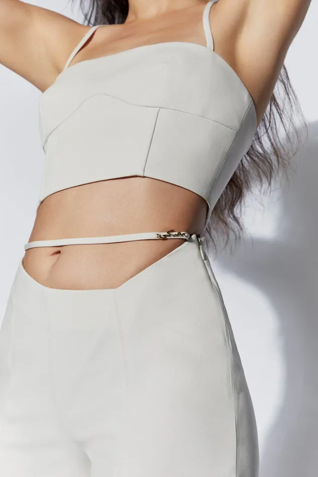 Meshki Pants Bahar Mid Rise Wide Leg Strap Pant 8211 Wheat Wheat 8211 Women Meshki Pants Bahar Mid Rise Wide Leg Strap Pant 8211 Wheat Wheat 8211 Women