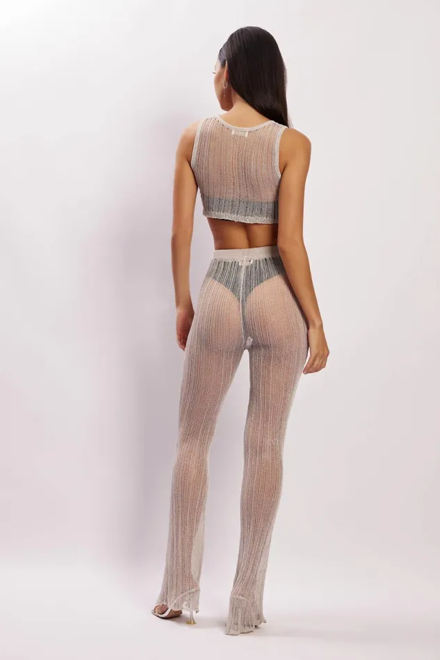 Meshki Pants Mandy Knit Flare Trousers 8211 Grey Grey 8211 Women Meshki Pants Mandy Knit Flare Trousers 8211 Grey Grey 8211 Women