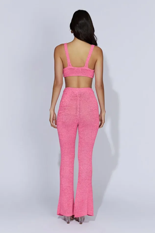 Meshki Pants Mary Knit Flared Pants 8211 Bubblegum Pink Bubblegumpink 8211 Women Meshki Pants Mary Knit Flared Pants 8211 Bubblegum Pink Bubblegumpink 8211 Women