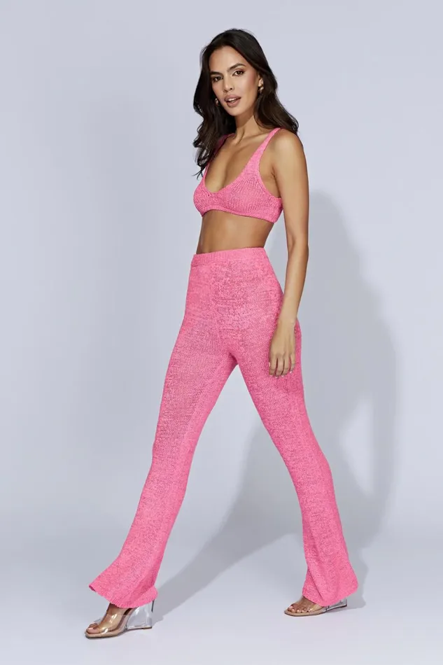 Meshki Pants Mary Knit Flared Pants 8211 Bubblegum Pink Bubblegumpink 8211 Women Meshki Pants Mary Knit Flared Pants 8211 Bubblegum Pink Bubblegumpink 8211 Women
