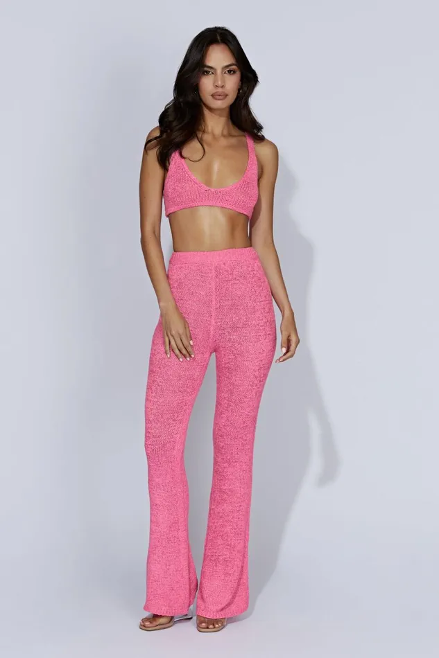 Meshki Pants Mary Knit Flared Pants 8211 Bubblegum Pink Bubblegumpink 8211 Women Meshki Pants Mary Knit Flared Pants 8211 Bubblegum Pink Bubblegumpink 8211 Women