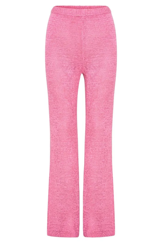 Meshki Pants Mary Knit Flared Pants 8211 Bubblegum Pink Bubblegumpink 8211 Women Meshki Pants Mary Knit Flared Pants 8211 Bubblegum Pink Bubblegumpink 8211 Women