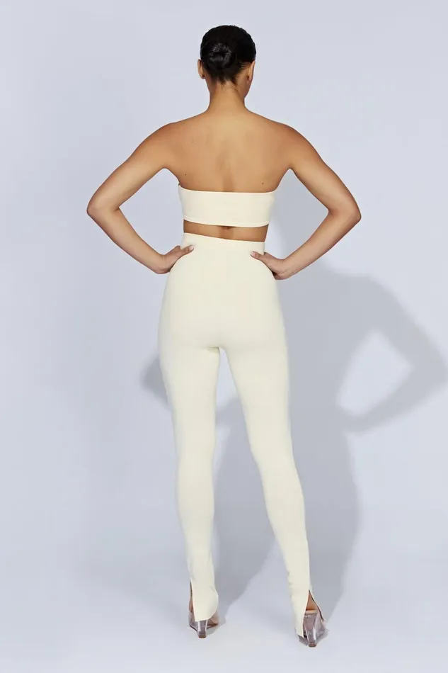 Meshki Pants Michelle Side Split Leggings 8211 Cream Cream 8211 Women Meshki Pants Michelle Side Split Leggings 8211 Cream Cream 8211 Women