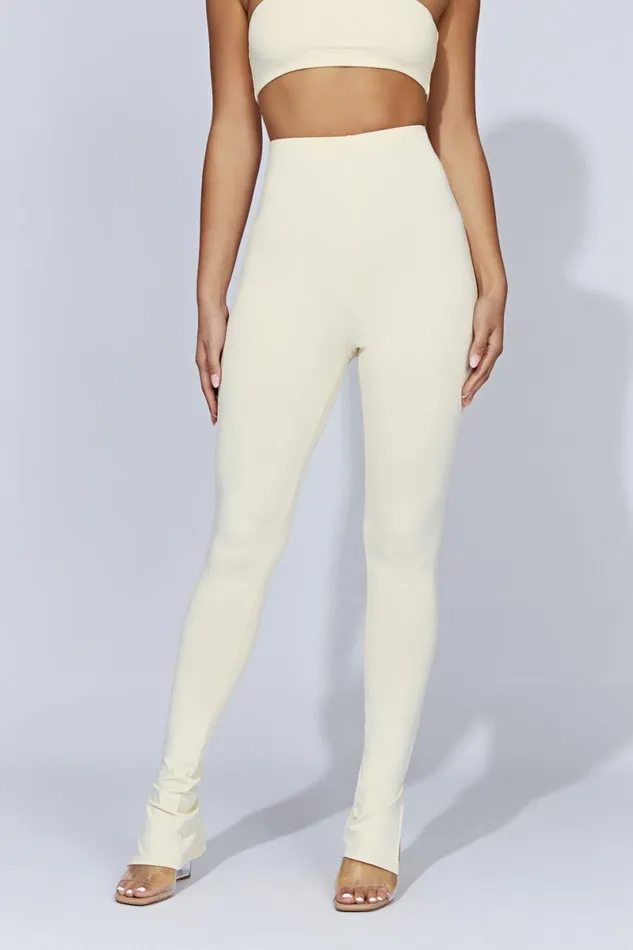 Meshki Pants Michelle Side Split Leggings 8211 Cream Cream 8211 Women Meshki Pants Michelle Side Split Leggings 8211 Cream Cream 8211 Women