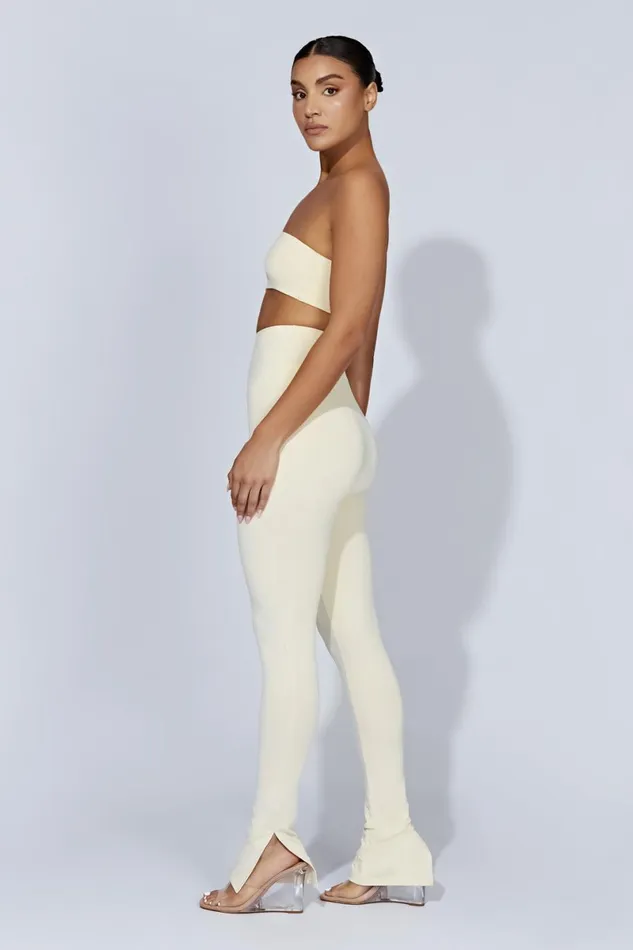 Meshki Pants Michelle Side Split Leggings 8211 Cream Cream 8211 Women Meshki Pants Michelle Side Split Leggings 8211 Cream Cream 8211 Women