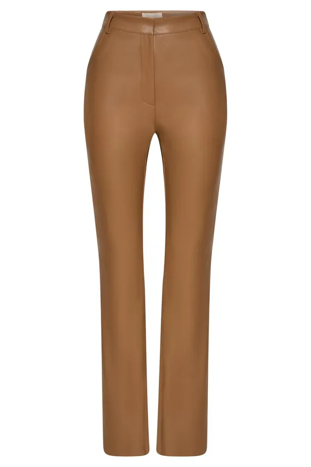 Meshki Pants Tyra Straight Leg Faux Leather Pants 8211 Dark Tan Darktan 8211 Women Meshki Pants Tyra Straight Leg Faux Leather Pants 8211 Dark Tan Darktan 8211 Women