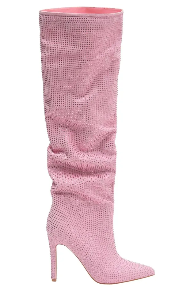 Meshki Shoes Jenner Diamante High Heel Boot 8211 Blush Pink Blushpink 8211 Women