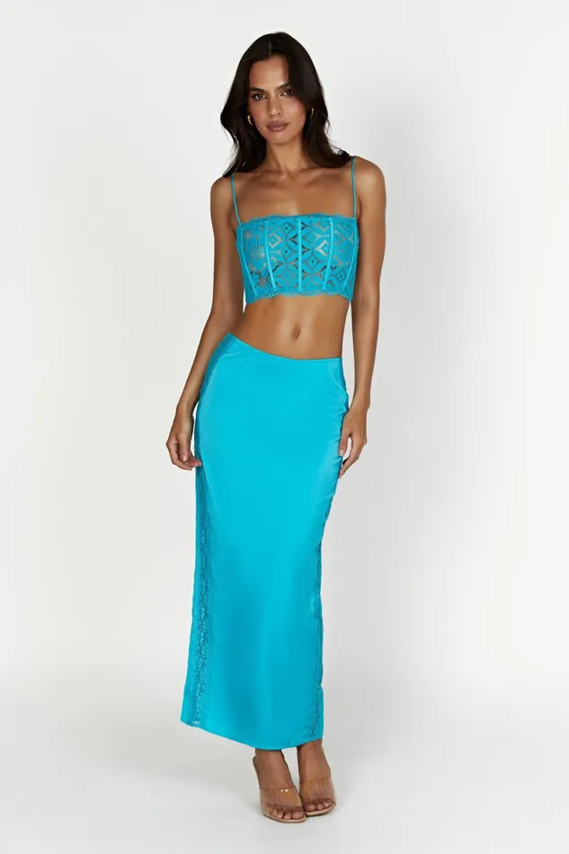 Meshki Skirts Bellamy Lace Maxi Skirt 8211 Aquamarine Aquamarine 8211 Women Meshki Skirts Bellamy Lace Maxi Skirt 8211 Aquamarine Aquamarine 8211 Women