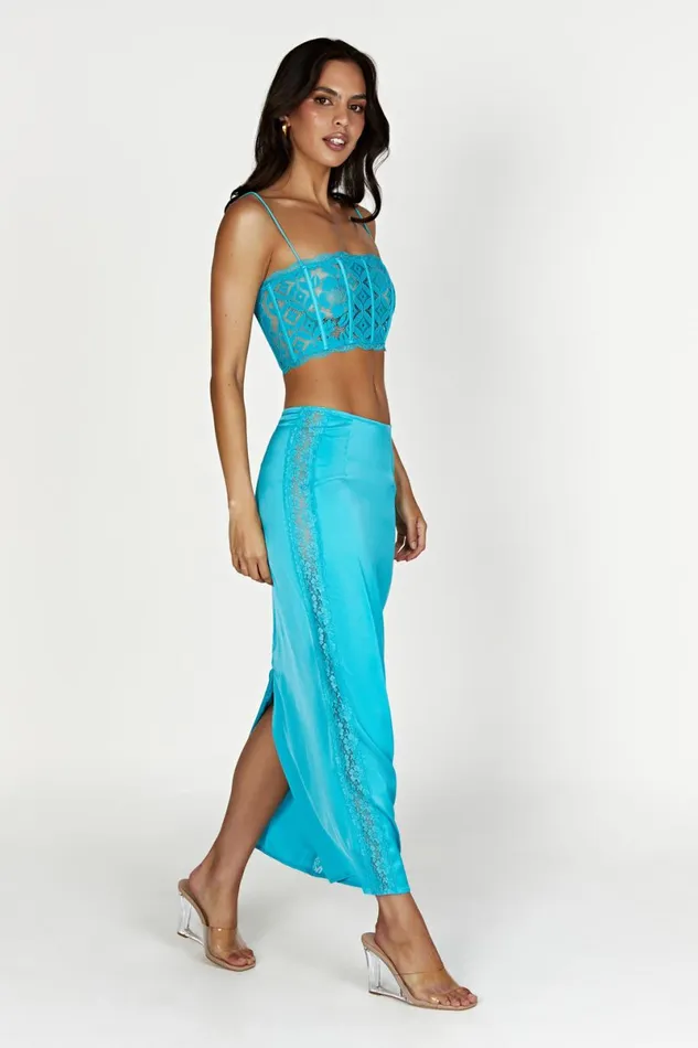 Meshki Skirts Bellamy Lace Maxi Skirt 8211 Aquamarine Aquamarine 8211 Women Meshki Skirts Bellamy Lace Maxi Skirt 8211 Aquamarine Aquamarine 8211 Women