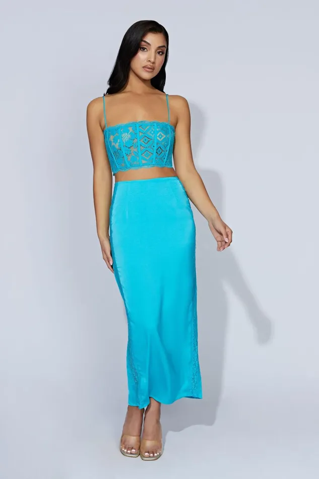 Meshki Skirts Bellamy Lace Maxi Skirt 8211 Aquamarine Aquamarine 8211 Women Meshki Skirts Bellamy Lace Maxi Skirt 8211 Aquamarine Aquamarine 8211 Women