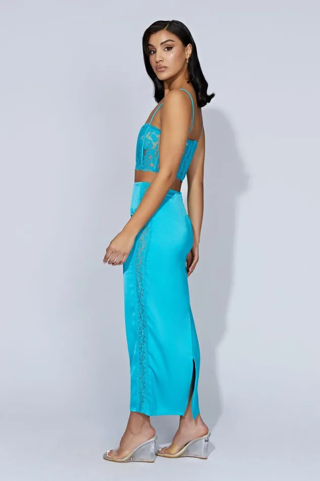 Meshki Skirts Bellamy Lace Maxi Skirt 8211 Aquamarine Aquamarine 8211 Women Meshki Skirts Bellamy Lace Maxi Skirt 8211 Aquamarine Aquamarine 8211 Women