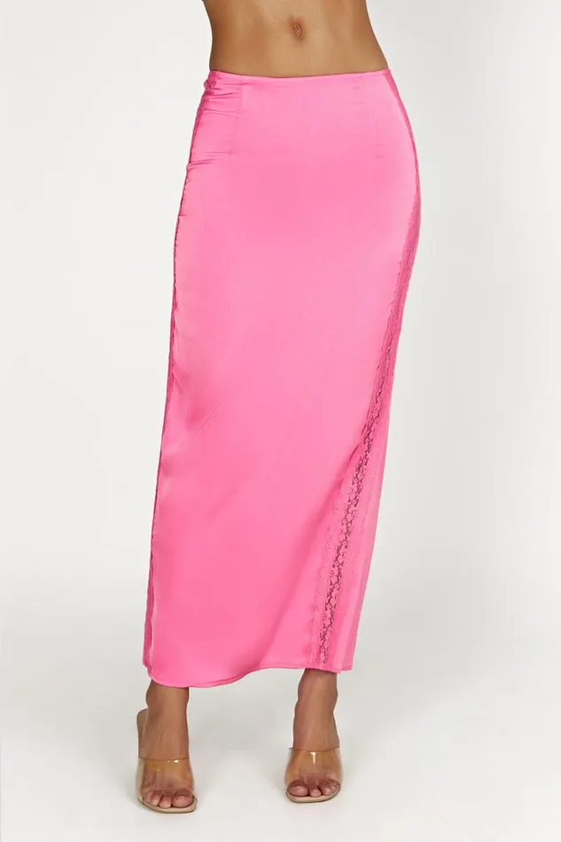 Meshki Skirts Bellamy Lace Maxi Skirt 8211 Bubblegum Pink Bubblegum Pink 8211 Women