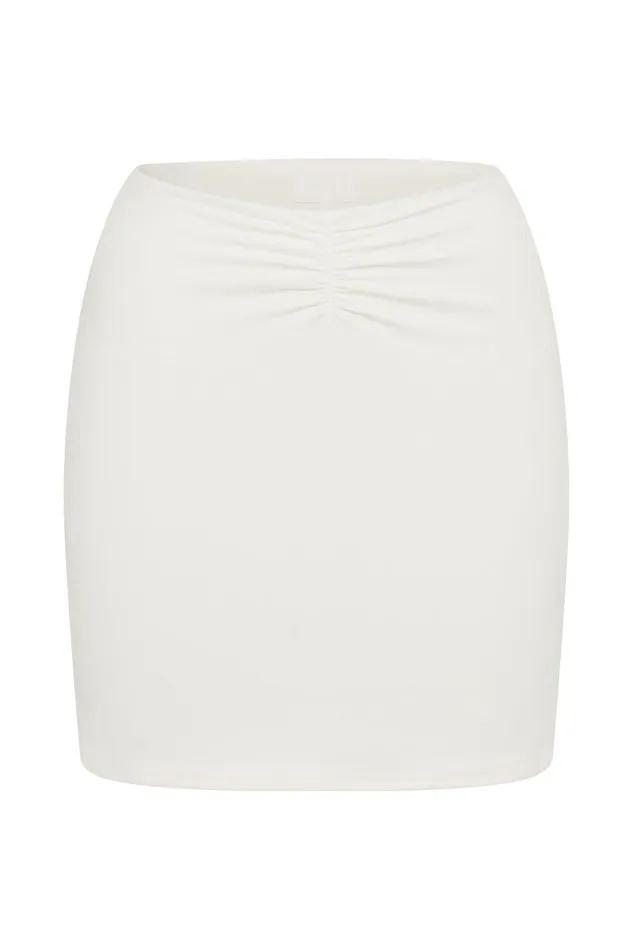 Meshki Skirts Kara Ruched Front Mini Skirt 8211 White White 8211 Women Meshki Skirts Kara Ruched Front Mini Skirt 8211 White White 8211 Women