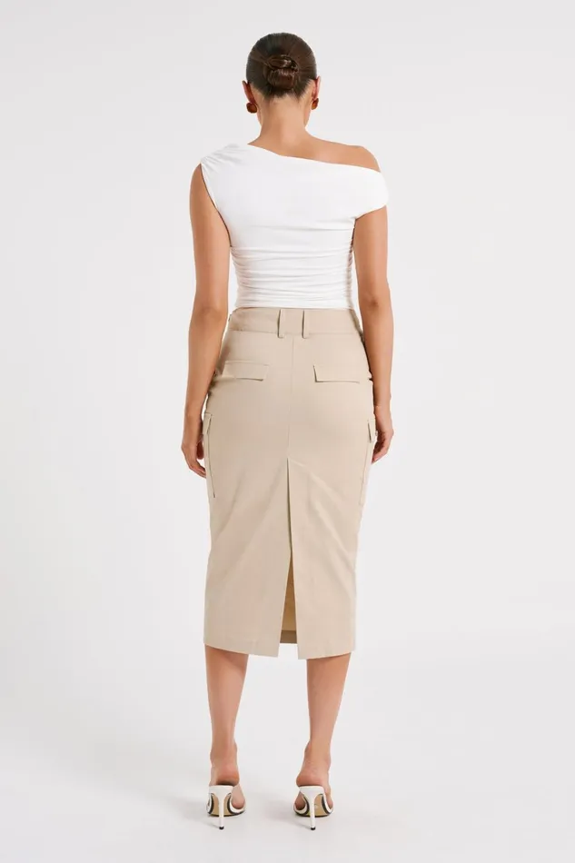 Meshki Skirts Lorna Mid Rise Cargo Skirt 8211 Stone Stone 8211 Women