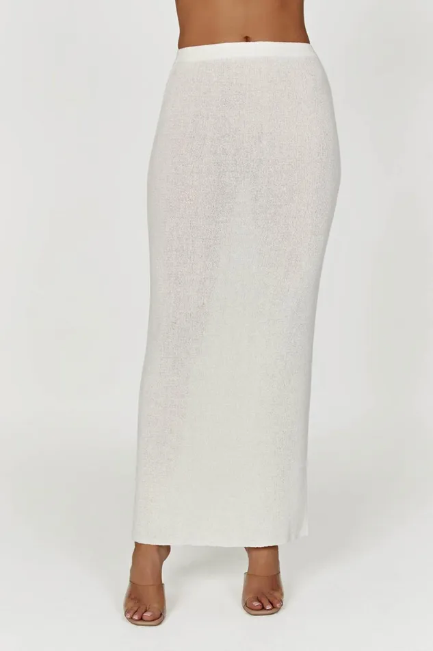 Meshki Skirts Maribelle Knit Maxi Skirt 8211 White White 8211 Women