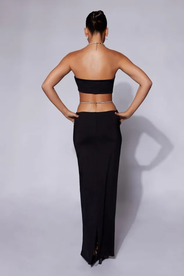 Meshki Skirts Ruby Diamante Rope Ruched Maxi Skirt 8211 Black Black 8211 Women Meshki Skirts Ruby Diamante Rope Ruched Maxi Skirt 8211 Black Black 8211 Women