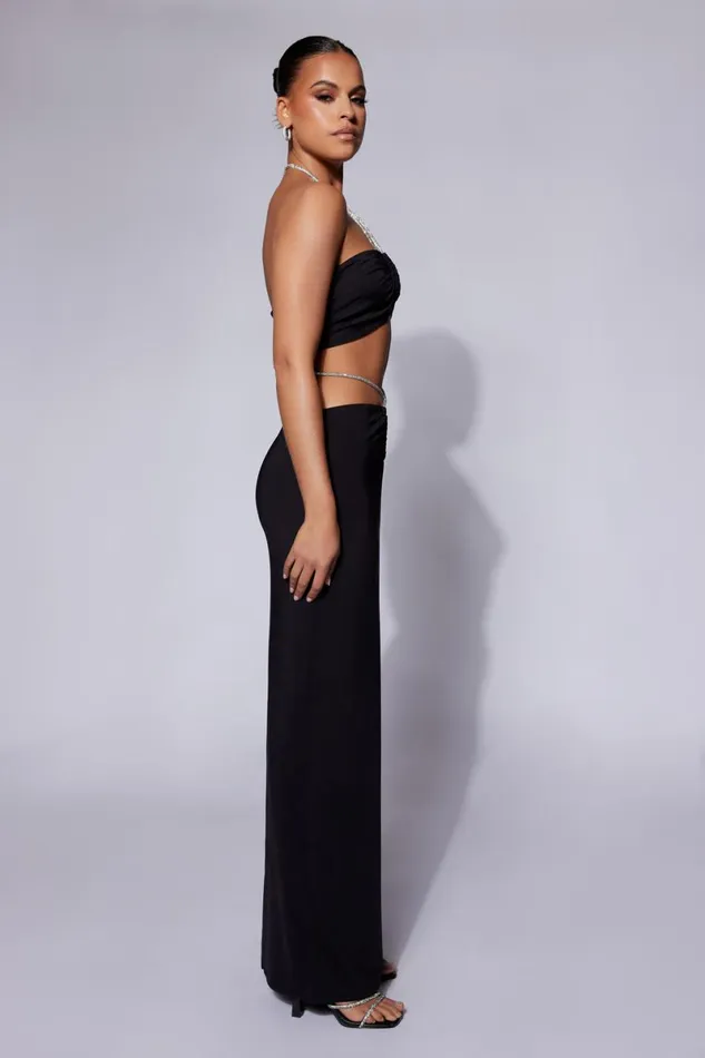 Meshki Skirts Ruby Diamante Rope Ruched Maxi Skirt 8211 Black Black 8211 Women Meshki Skirts Ruby Diamante Rope Ruched Maxi Skirt 8211 Black Black 8211 Women