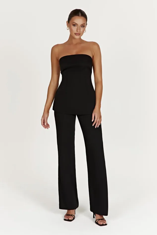 Meshki Sleeveless Tops Astrid Strapless Back Tie Top 8211 Black Black 8211 Women